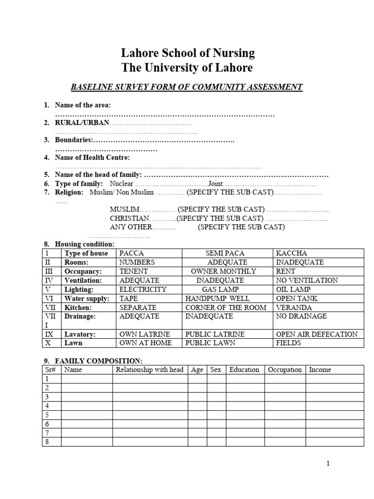 Family Assessment Form | Download Free PDF | Vaccination | Nursing