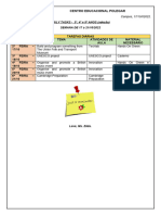 Tarefas Diárias Dias Tema Atividades de Aula Material Necessário 2 Feira - 17/10 3 Feira - 18/10 4 Feira - 19/10 5 Feira - 20/10 6 Feira - 21/10