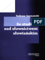 PM356 Ze Studiow Nad Slownictwem Slowianskim Szymanski