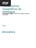Fundamentos Geográficos da Hidrologia