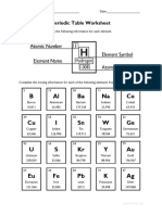 Periodic Table Worksheet Key