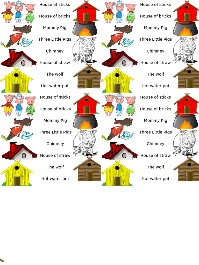 House of sticks house of bricks mommy pig three little pigs chimney