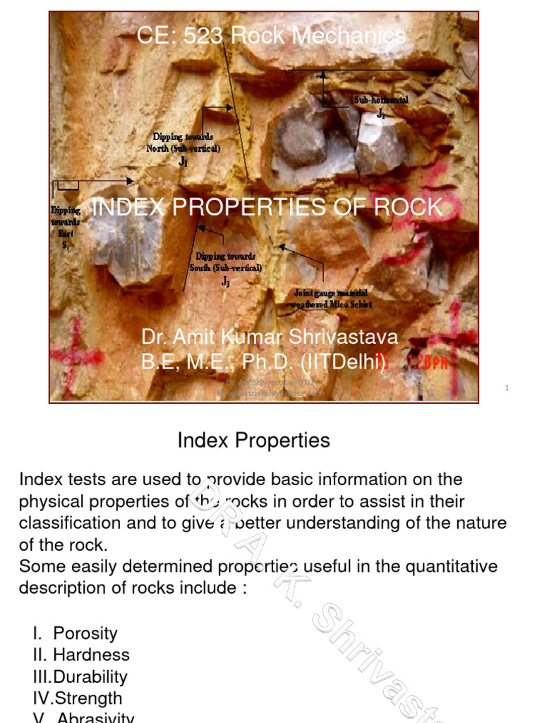 Index Properties of Rocks for Engineering | PDF