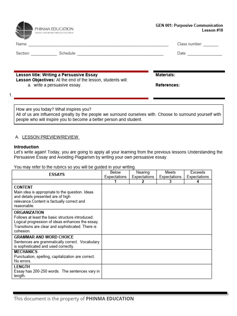 Persuasive Essay Writing Guide | PDF