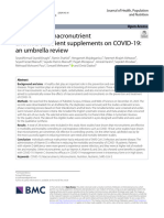 The Effect of Macronutrient and Micronutrient Supplements On COVID-19: An Umbrella Review