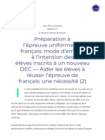 Préparation À L&rsquo Épreuve Uniforme de Français - Mode d&#8217 Emploi À L&rsquo Intention Des Élèves Inscrits À Un Nouveau DEC - Aider Les Élèves À Réussir L&rsquo Épreuve de F