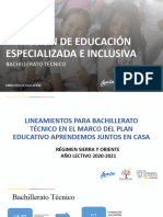 Dirección de Educación Especializada E Inclusiva: Bachillerato Técnico
