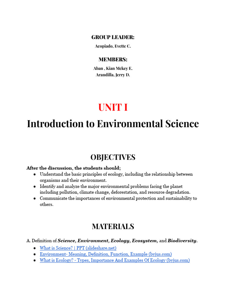 Environmental Science Pdf Ecosystem Ecology