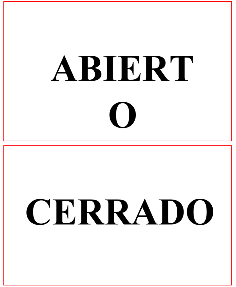Letrero Abierto Cerrado | PDF