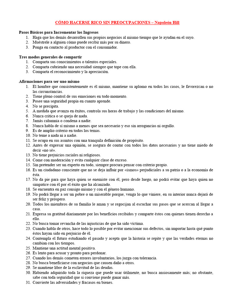 Claves para la Riqueza y el Éxito Personal | PDF