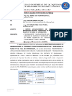 Informe Adicional Por Mayores Metrados, Partidas Nuevas, Deductivos y Ampliacion de Plazo Nro 2