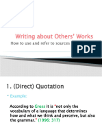 Writing About Others' Works: How To Use and Refer To Sources in Academic Writing?
