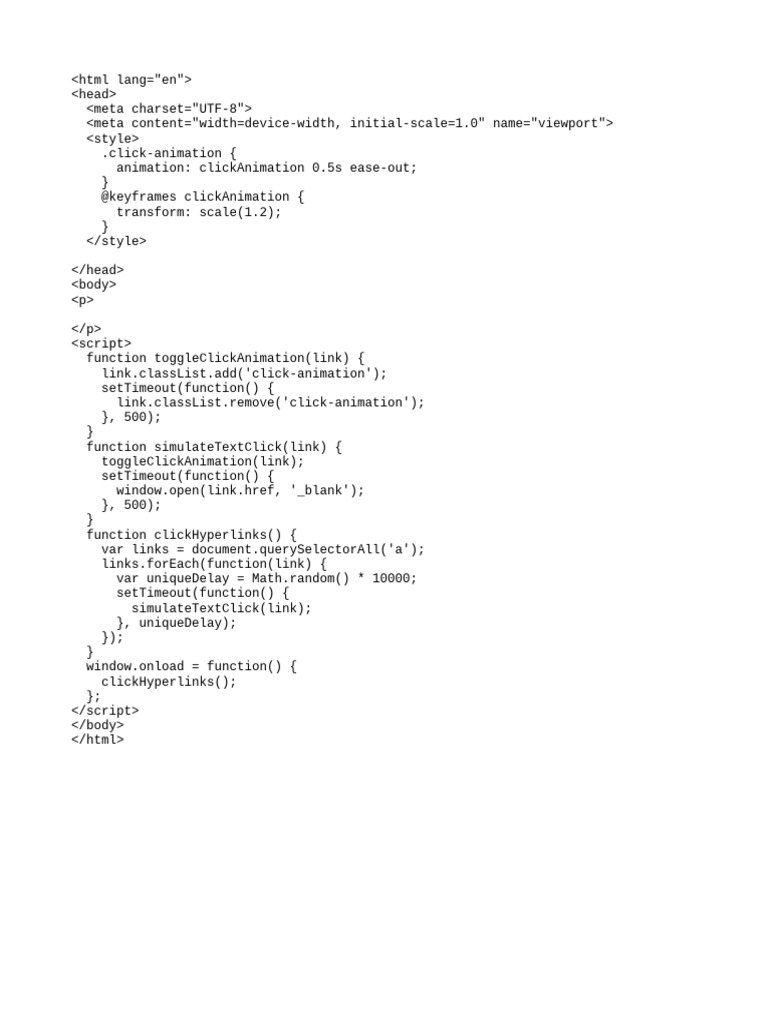 JavaScript Click Animation Script | PDF