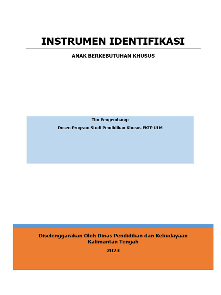 Instrumen Identifikasi ABK 2023 | PDF