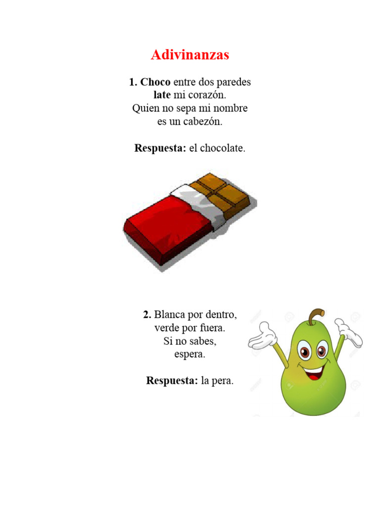 Adivinanzas Cortas para Niños | PDF