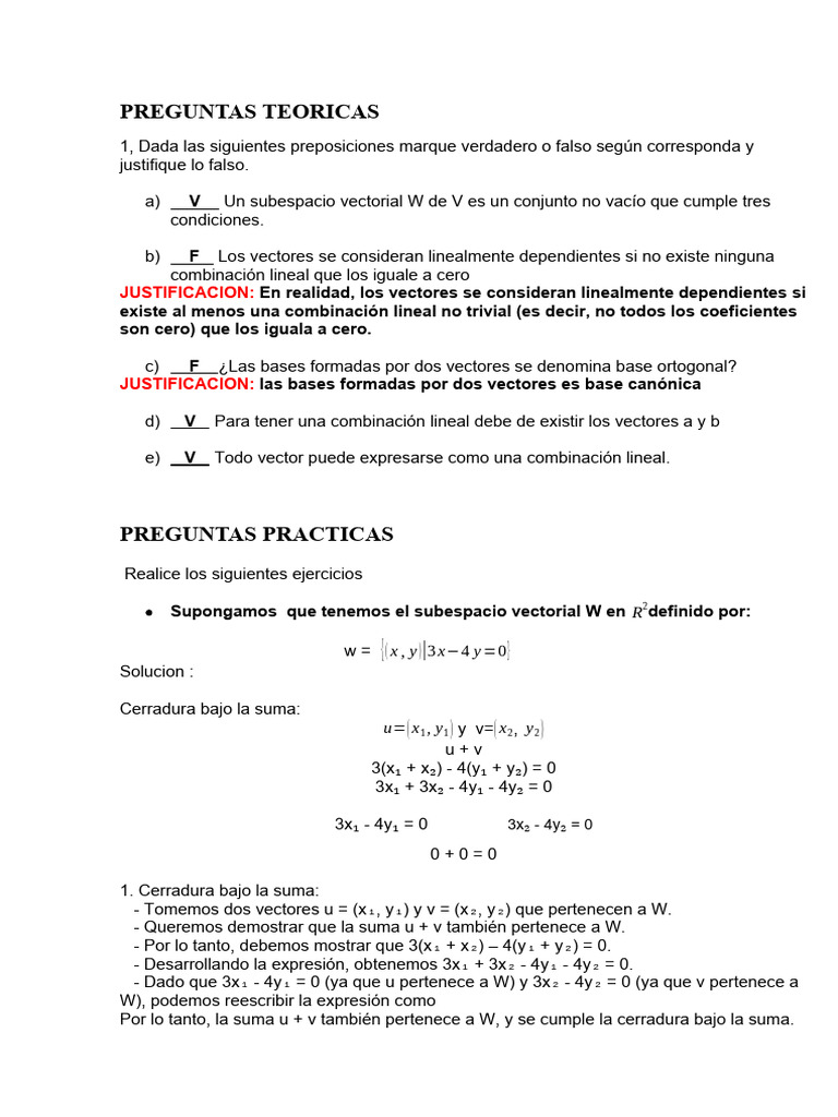 álgebra Lineal Ug Pdf Espacio Vectorial Escalar Matemáticas