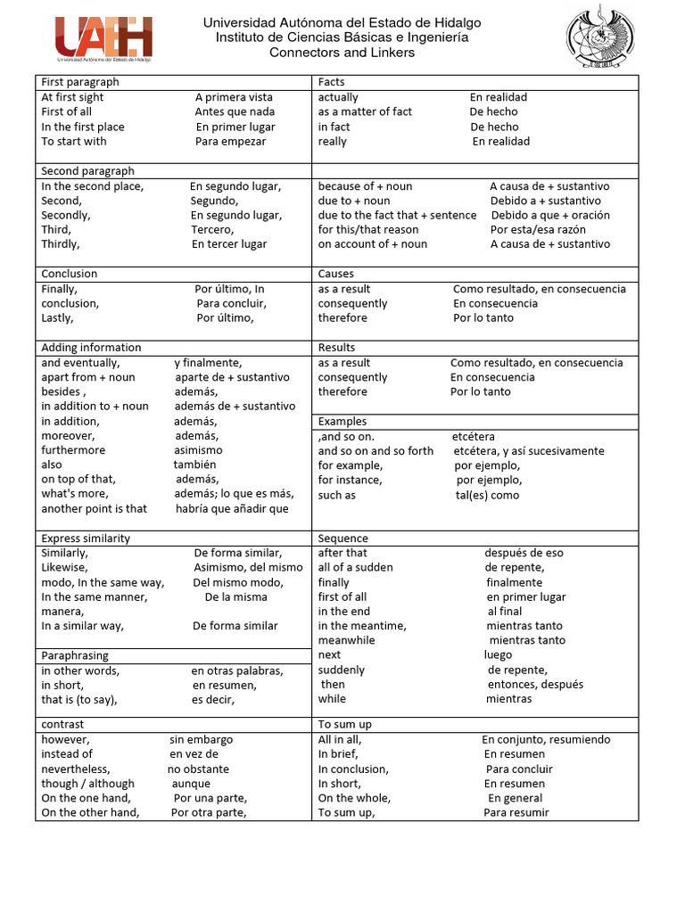 Connectors and linkers pdf