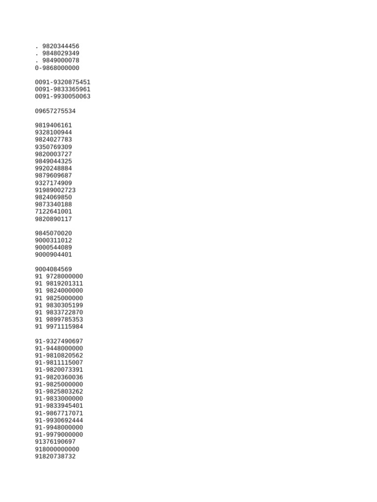 List of Contact Numbers | PDF