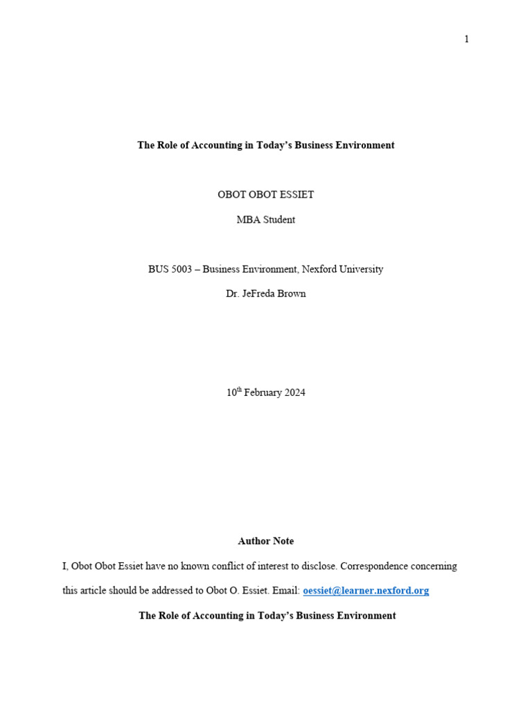 The role of accounting in today s business environment pdf expense