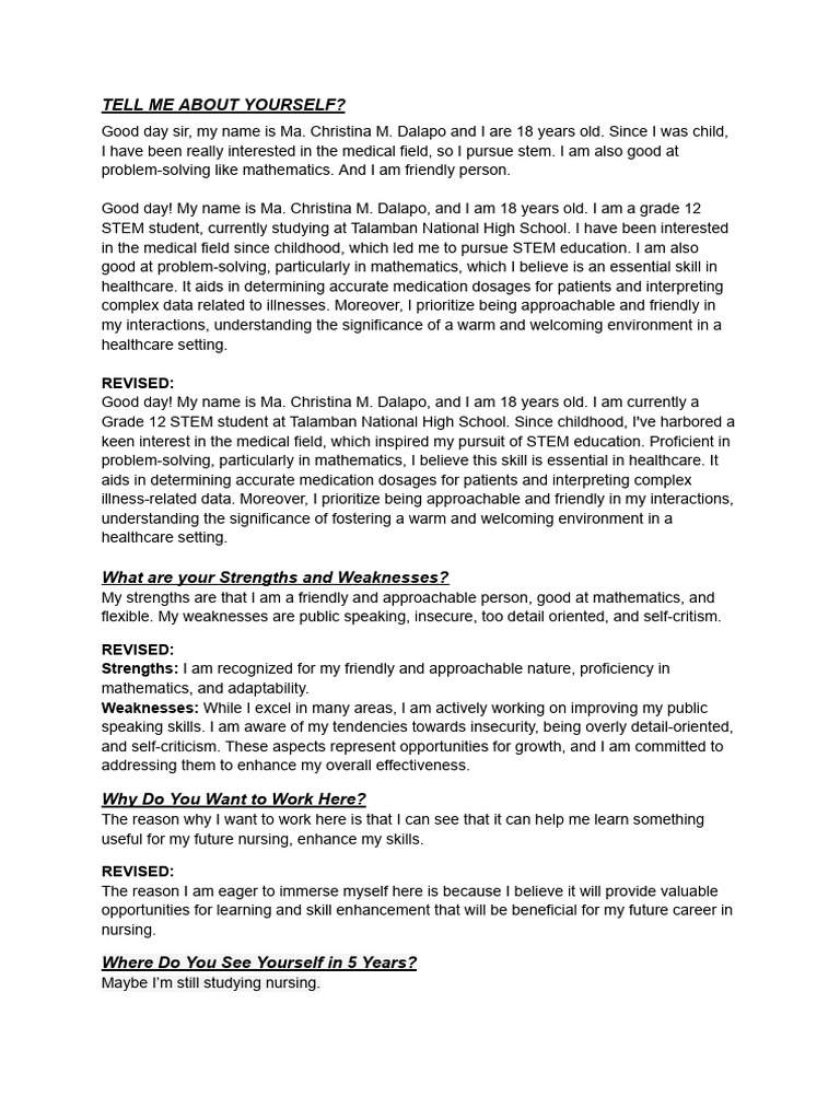 Mock Interview Question | PDF