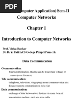 Computer Networks Introduction To Computer Networks: M.Sc. (Computer Application) Sem-II