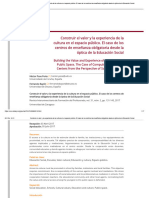 Construir El Valor y La Experiencia de La Cultura en El Espacio Público. El Caso de Los Centros de Enseñanza Obligatoria Desde La Óptica de La Educación Social