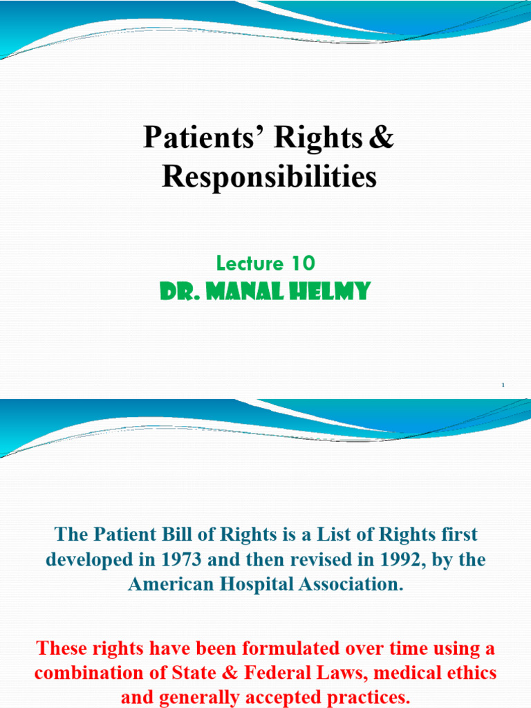 Lecture 11 Patients' Rights Responsibilities MUC | PDF | Patient ...
