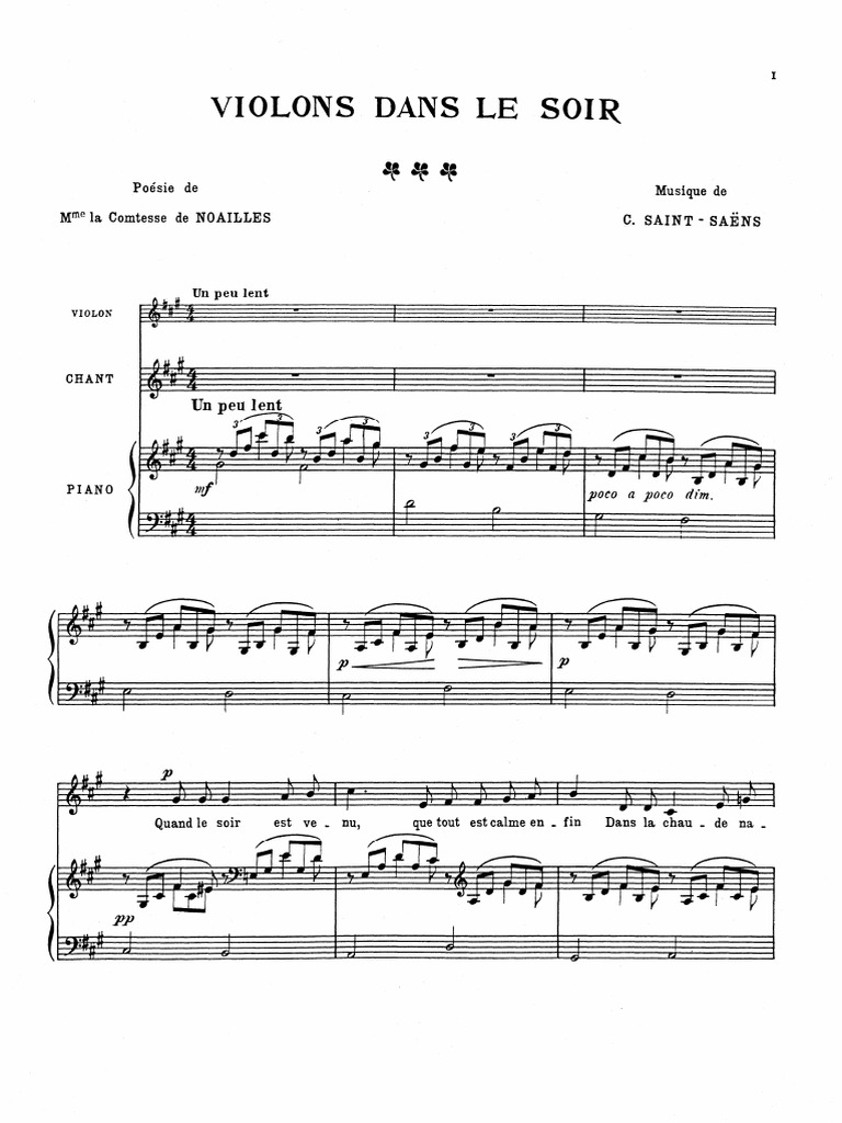Violons Dans Le Soir SaintSaëns PDF