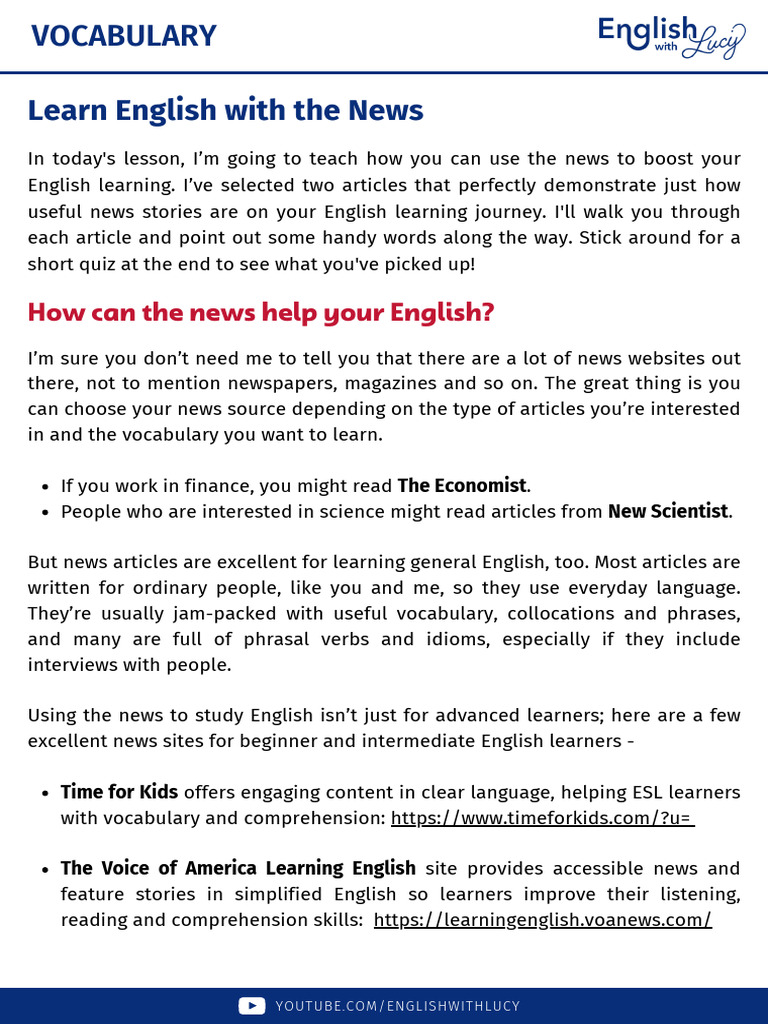 Enhancing English Language Skills through News Consumption