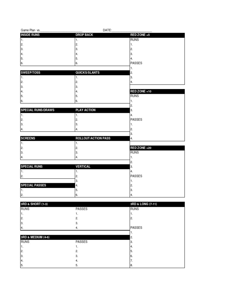 Football Game Plan Strategies | PDF | National Football League Seasons ...