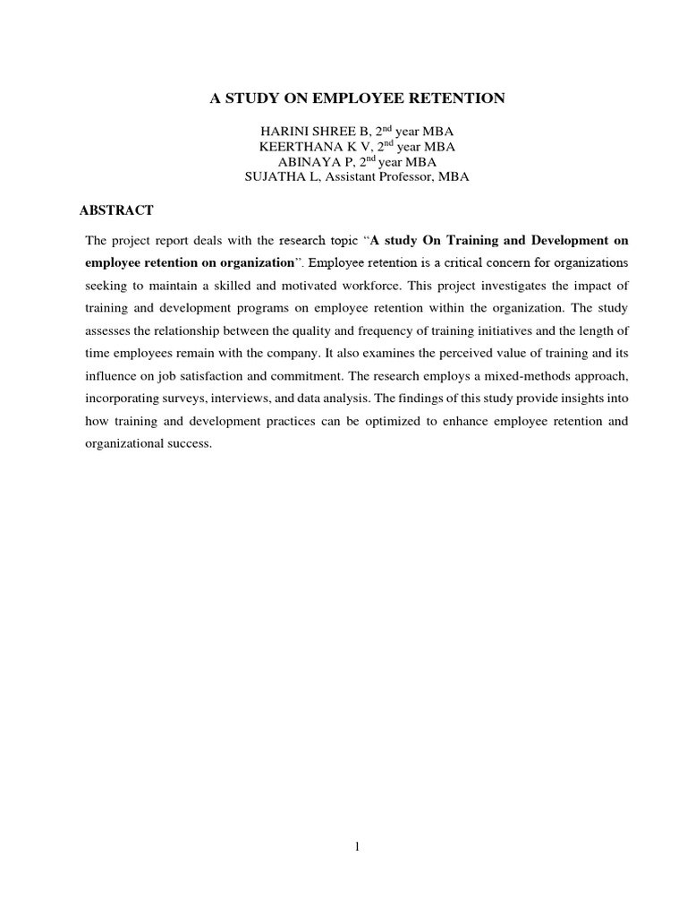 Impact of Training on Employee Retention | PDF | Employee Retention ...