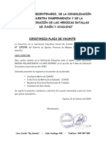 Constancia de Vacante FORMATO