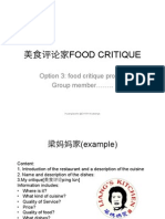 Food Critique Slide Example