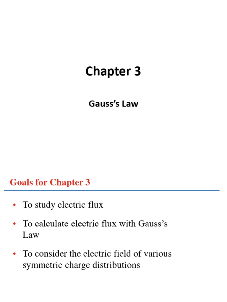 Chapter 3 Gausss Law Pdf Flux Physical Sciences