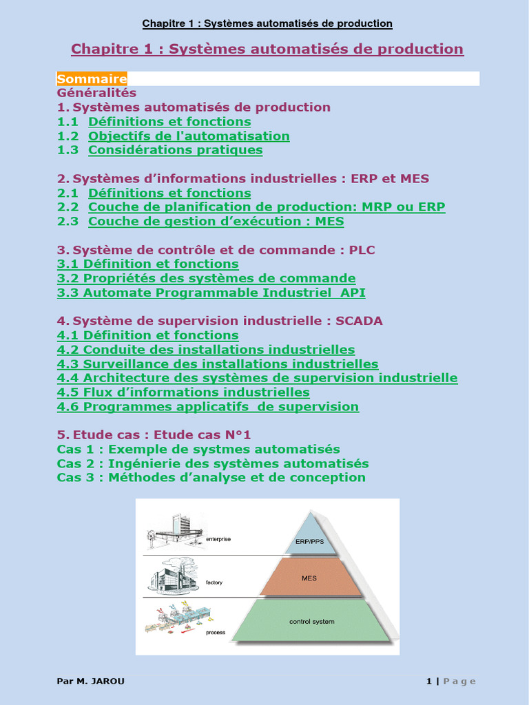 Systèmes automatisés de production | PDF | Progiciel de gestion intégré ...