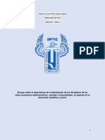 La Importancia de La Interrelación de Las Disciplinas de Las Áreas Económico