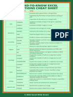 26 Need-To-Know Excel Functions Cheat Sheet Grant