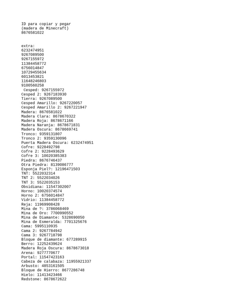 Pack de Texturas de Minecraft Id para Roblox | PDF