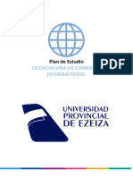 PLAN de ESTUDIO UPE Licenciatura en Comercio Internacional