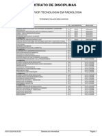 Extrato de Disciplinas: Superior Tecnologia em Radiologia