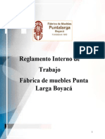 Reglamento Interno de Trabajo de La Fábrica de Muebles Punta Larga