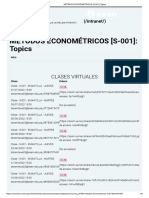 Métodos Econométricos (S-001) - Topics