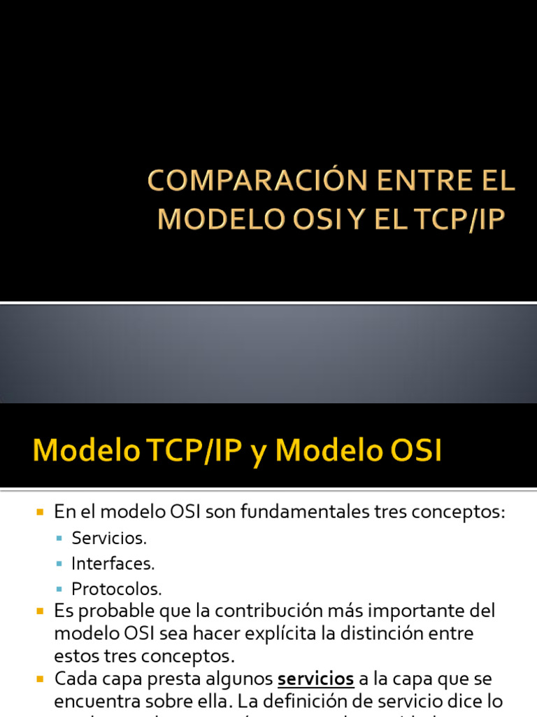 Comparación de Modelos OSI y TCP/IP | PDF | Modelo osi | Protocolos de ...