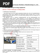 Specifications of FY-R1575 Toilet Tissue Paper Rolls Semi Automatic Production Line