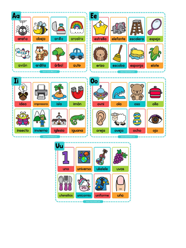 Vocales Con Sus Dibujos | PDF