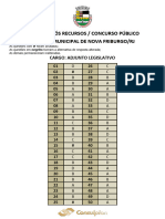 Agente Legislativo (CM Nova Friburgo)  2017 - GABARITO