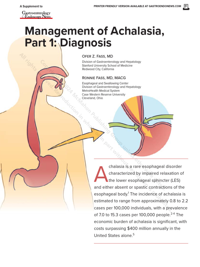 Achalasia | PDF | Clinical Medicine | Gastroenterology