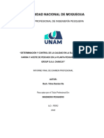 Determinación y Control de La Calidad en La Elaboración de Harina y Aceite de Pescado