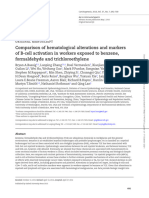Comparison of Hematological Alterations and Markers of B-Cell Activation in Workers Exposed To Benzene, Formaldehyde and Trichloroethylene
