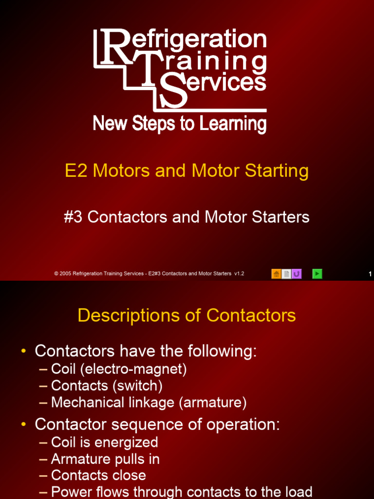 E2 Motors and Motor Starting #3 Contactors and Motor Starters | PDF